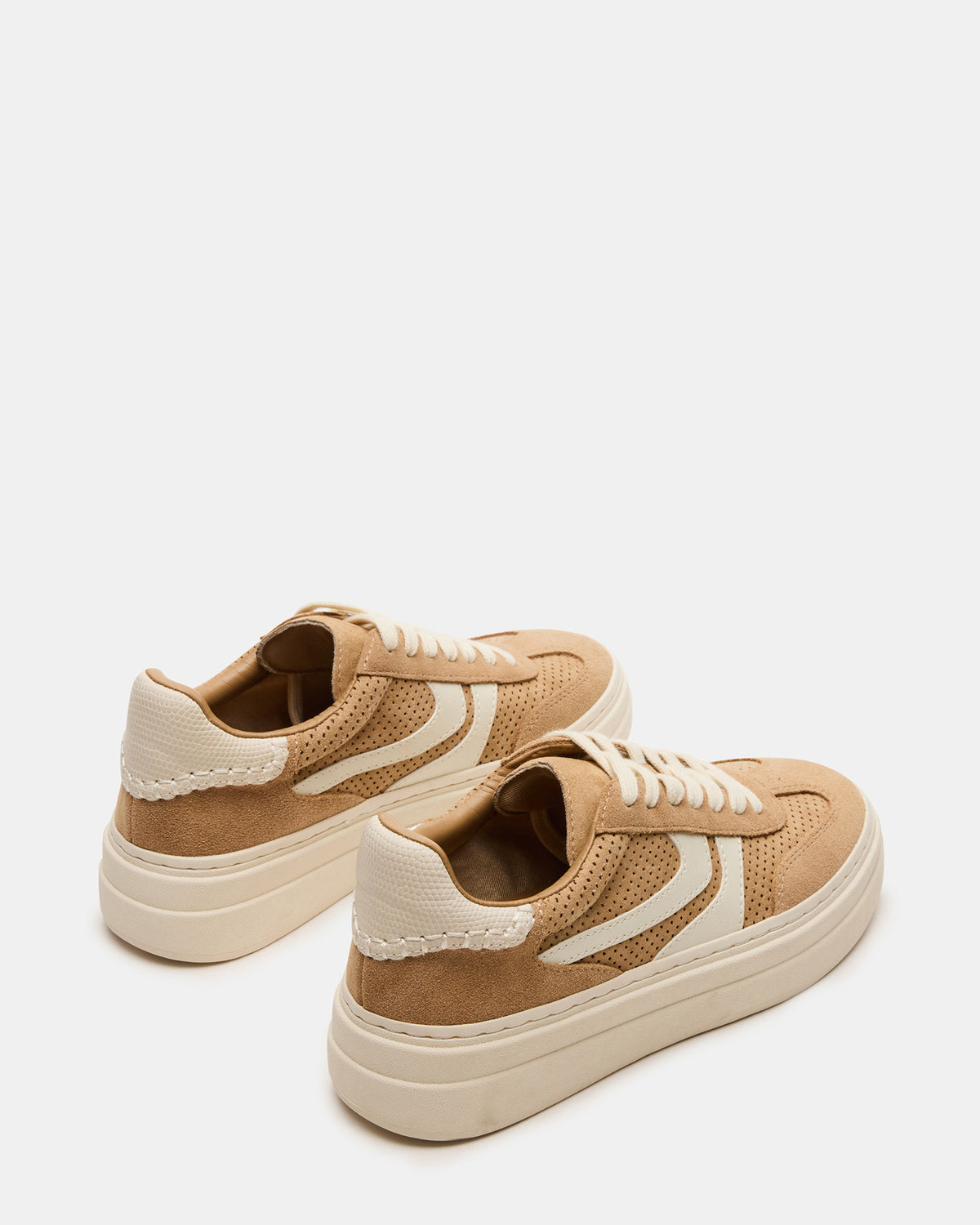 DODGE Perforated Camel Multi Women's Low-Top Platform Sneaker | Steve Madden Essential