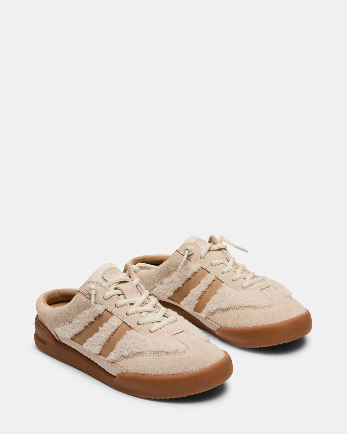 VANDY Faux Fur Bone Multi Low-Top Lace-Up Mule Women's Sneaker | Steve Madden Sale