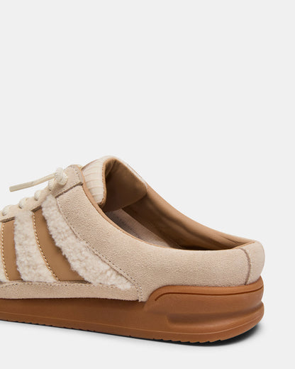 VANDY Faux Fur Bone Multi Low-Top Lace-Up Mule Women's Sneaker | Steve Madden Sale
