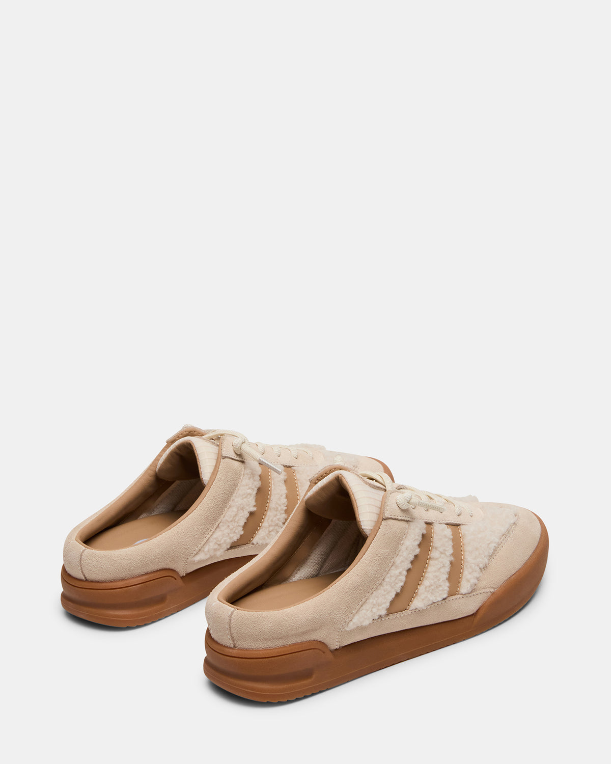 VANDY Faux Fur Bone Multi Low-Top Lace-Up Mule Women's Sneaker | Steve Madden Sale