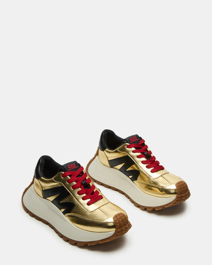 SUPERCAMPO Gold Multi Women's Platform Low-Top Sneaker | Steve Madden Special Offer