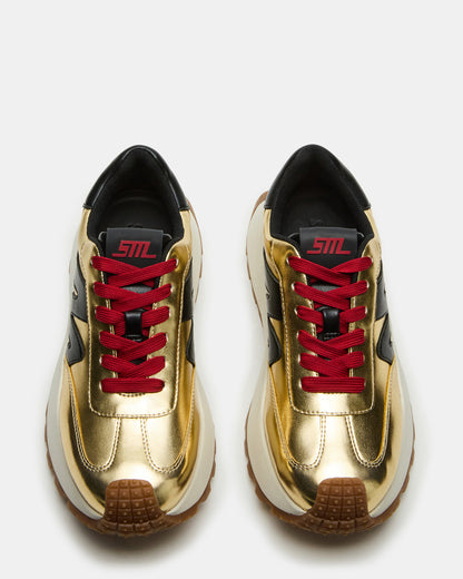 SUPERCAMPO Gold Multi Women's Platform Low-Top Sneaker | Steve Madden Special Offer