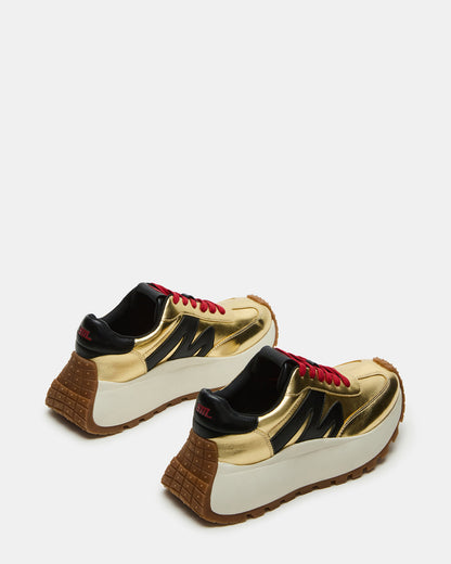 SUPERCAMPO Gold Multi Women's Platform Low-Top Sneaker | Steve Madden Special Offer
