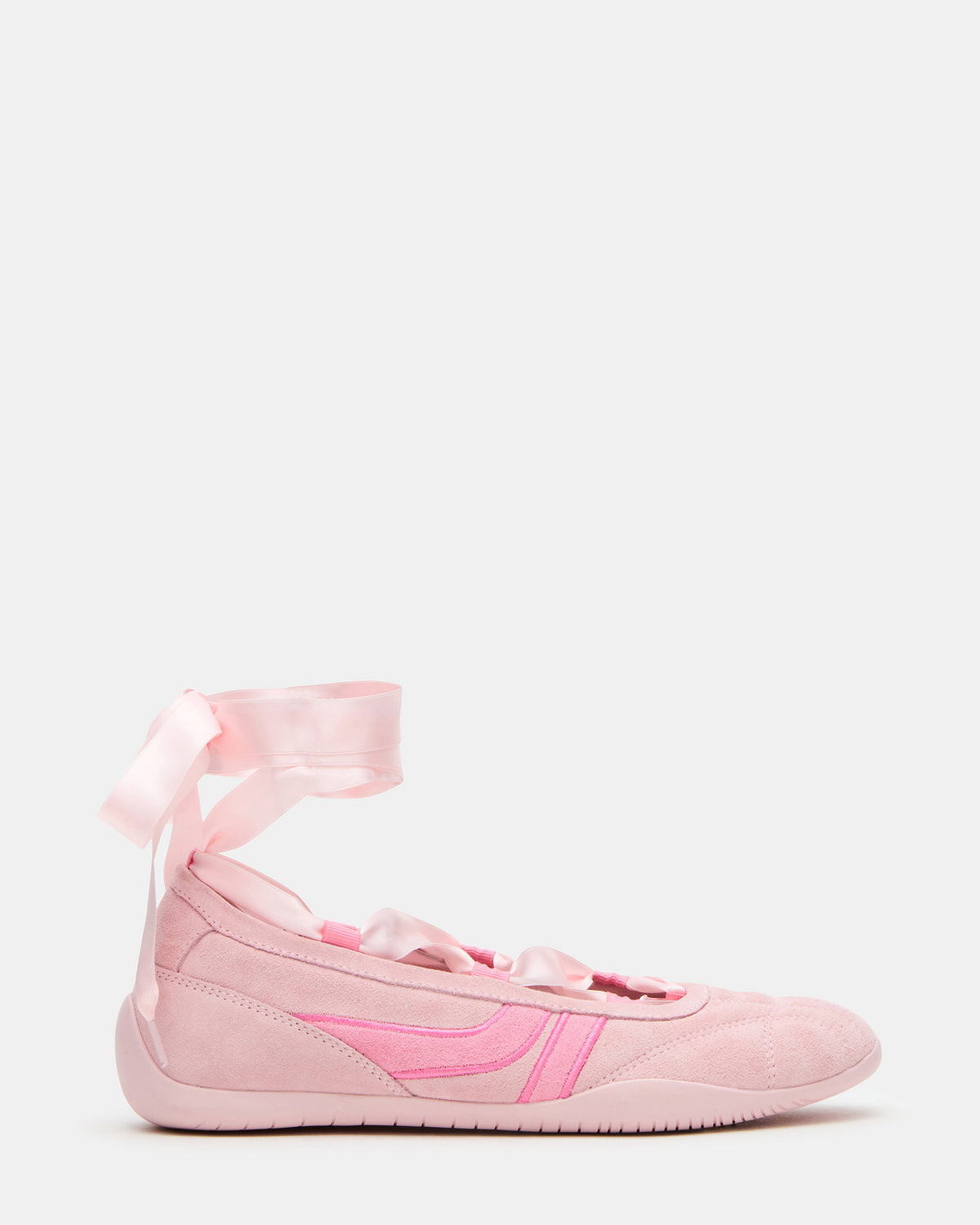 PROMISE Pink Suede Low-Top Lace-Up Ribbon Women's Sneaker | Steve Madden Trending