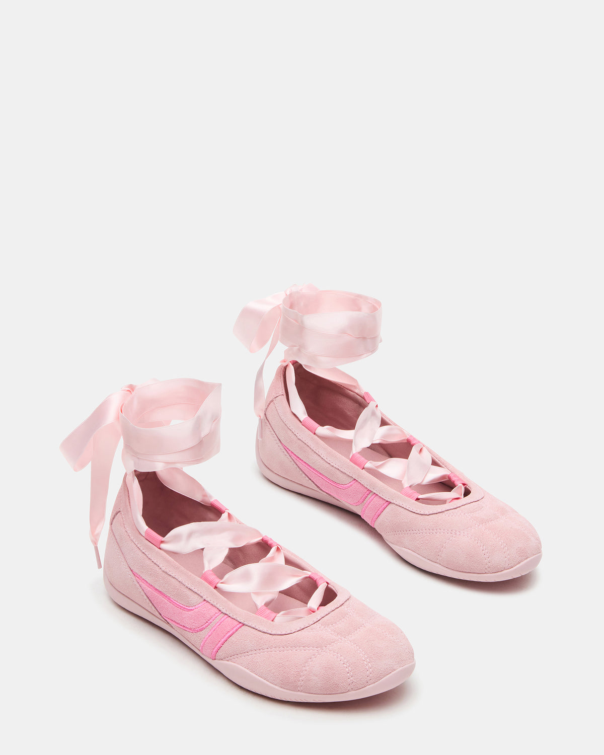 PROMISE Pink Suede Low-Top Lace-Up Ribbon Women's Sneaker | Steve Madden Trending