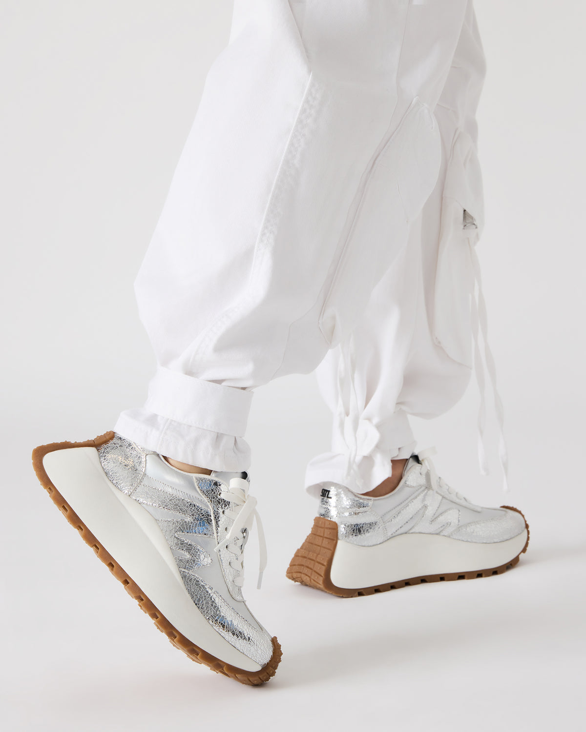 SUPERCAMPO Silver Multi Women's Platform Low-Top Sneaker | Steve Madden Value