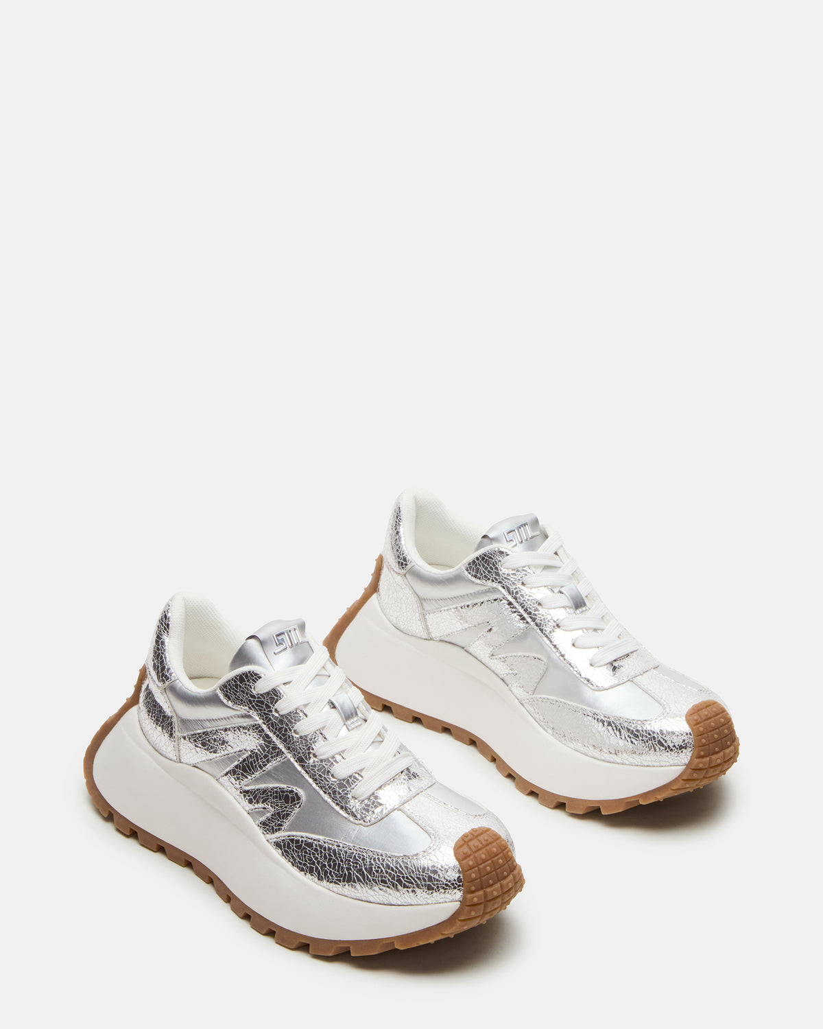 SUPERCAMPO Silver Multi Women's Platform Low-Top Sneaker | Steve Madden Value