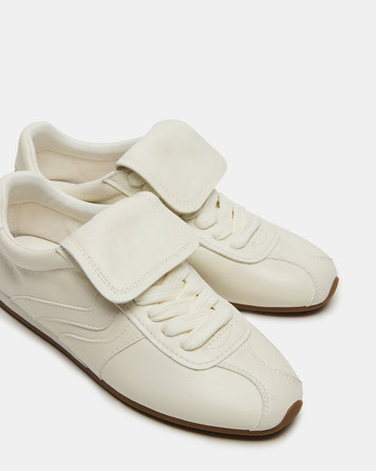 MOBILITY White Leather Women's Low-Top Lace-Up Sneaker | Steve Madden Discount