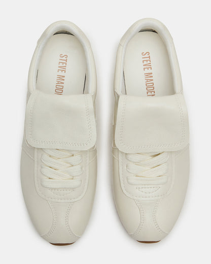 MOBILITY White Leather Women's Low-Top Lace-Up Sneaker | Steve Madden Discount