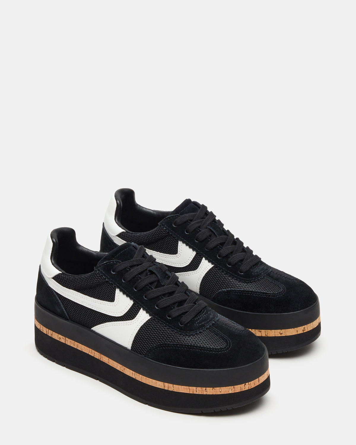 JUDGE Black Multi Platform Low-Top Lace-Up Women's Sneaker | Steve Madden Hot Sale