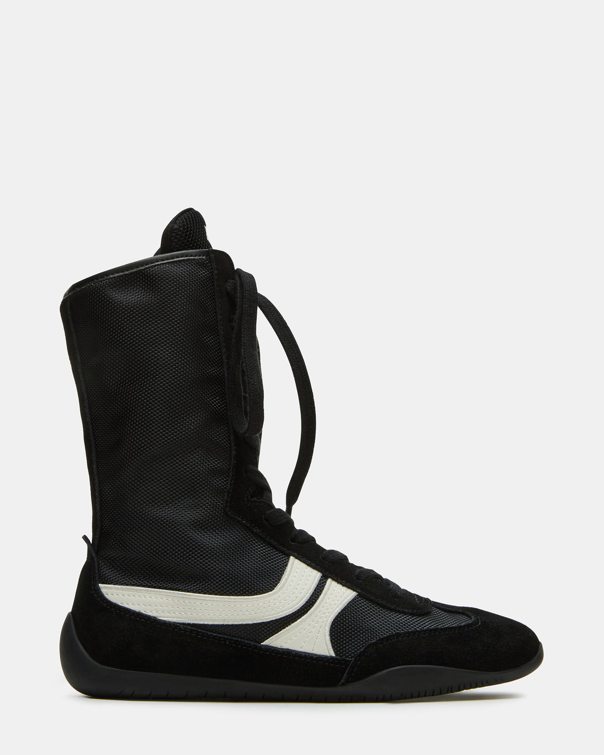 PAXTIN Black Multi Women's High-Top Lace-Up Sneaker | Steve Madden Best Price