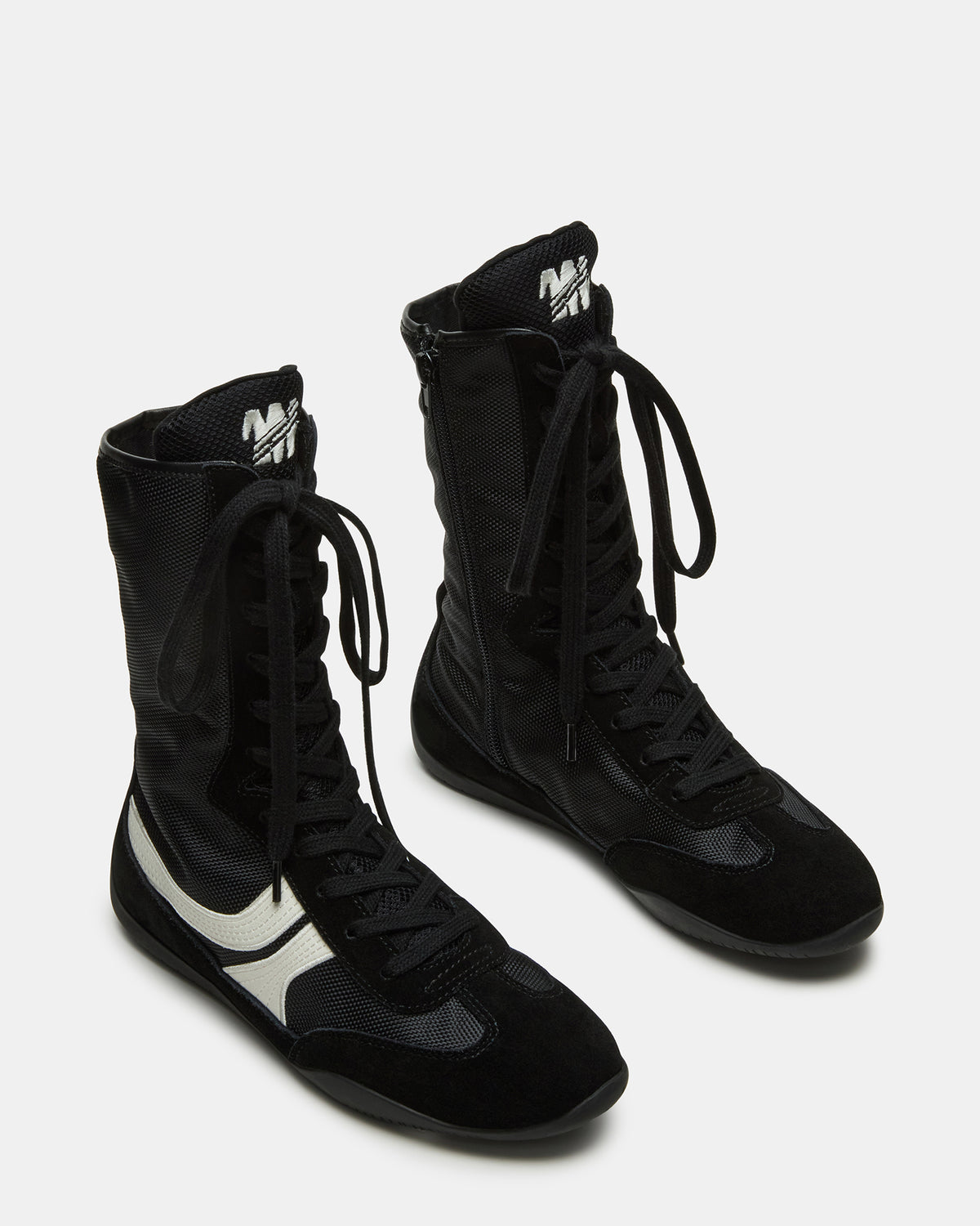 PAXTIN Black Multi Women's High-Top Lace-Up Sneaker | Steve Madden Best Price