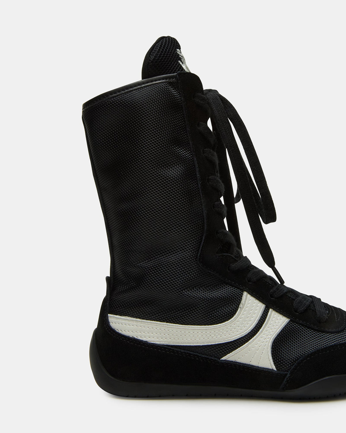 PAXTIN Black Multi Women's High-Top Lace-Up Sneaker | Steve Madden Best Price