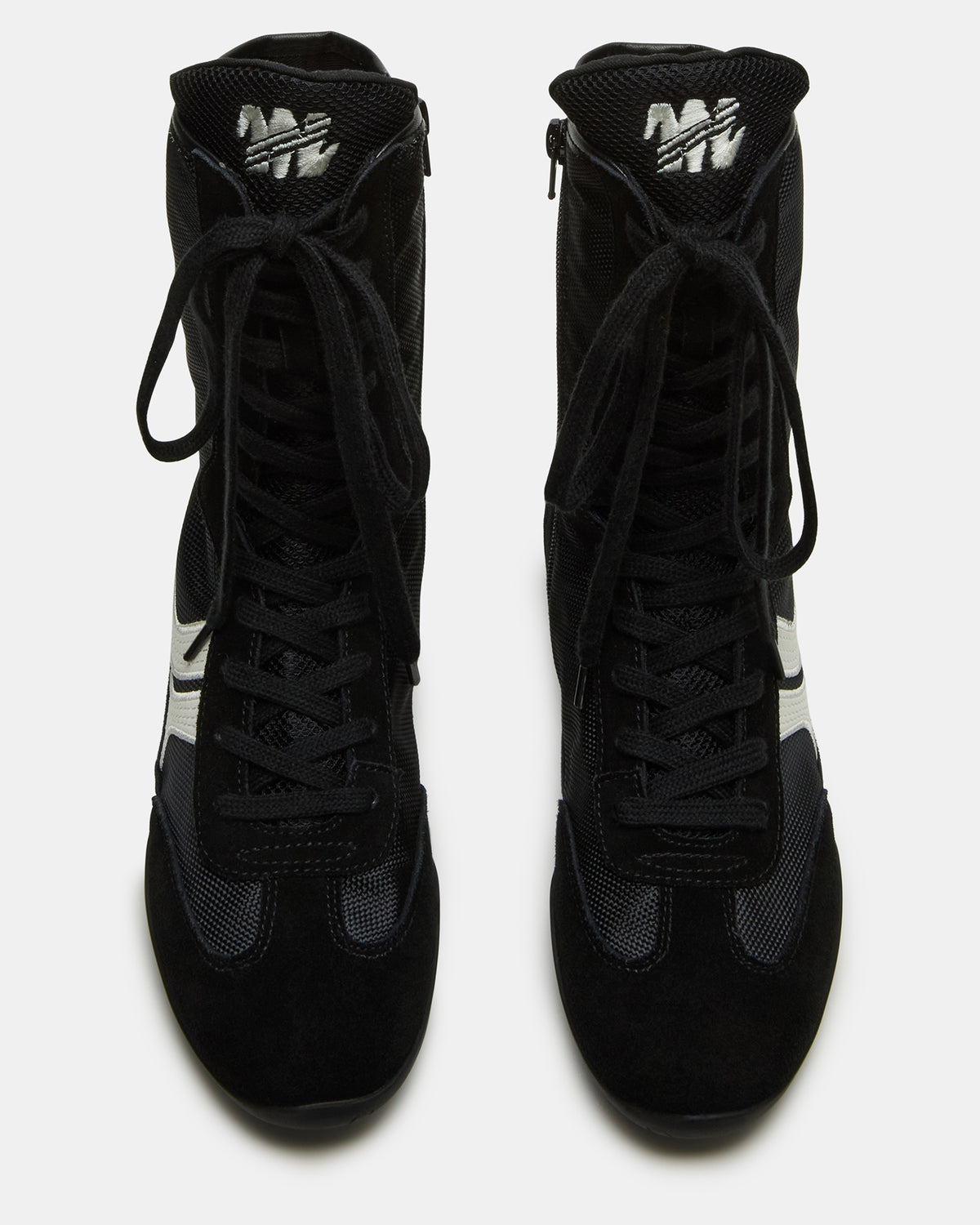 PAXTIN Black Multi Women's High-Top Lace-Up Sneaker | Steve Madden Best Price