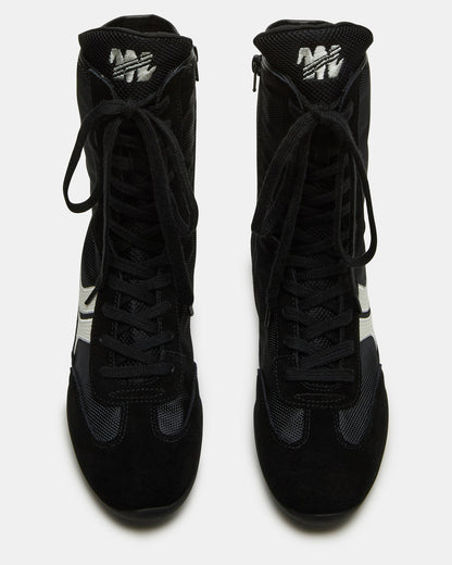 PAXTIN Black Multi Women's High-Top Lace-Up Sneaker | Steve Madden Best Price