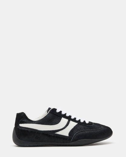 DOBSON Black Multi Women's Low-Top Lace-Up Sneaker | Steve Madden Best Seller