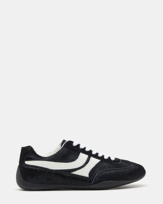 DOBSON Black Multi Women's Low-Top Lace-Up Sneaker | Steve Madden Best Seller