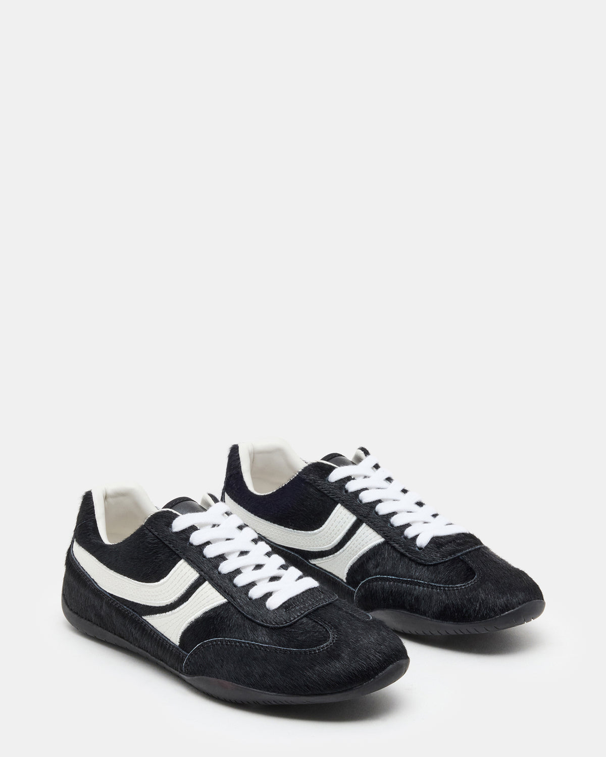DOBSON Black Multi Women's Low-Top Lace-Up Sneaker | Steve Madden Best Seller