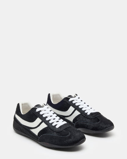 DOBSON Black Multi Women's Low-Top Lace-Up Sneaker | Steve Madden Best Seller