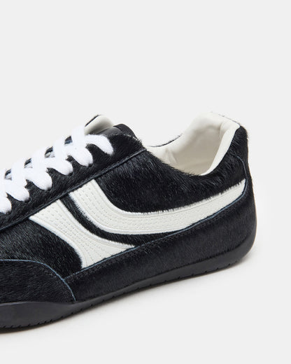 DOBSON Black Multi Women's Low-Top Lace-Up Sneaker | Steve Madden Best Seller