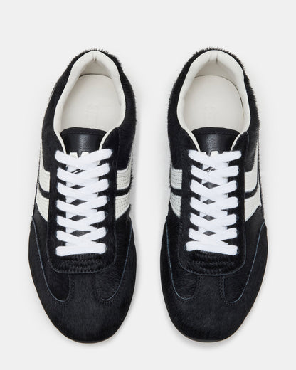 DOBSON Black Multi Women's Low-Top Lace-Up Sneaker | Steve Madden Best Seller