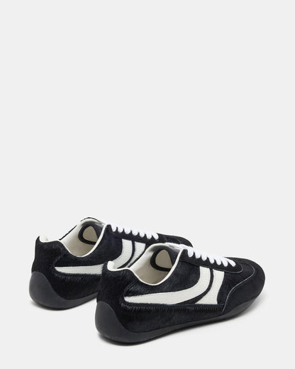 DOBSON Black Multi Women's Low-Top Lace-Up Sneaker | Steve Madden Best Seller