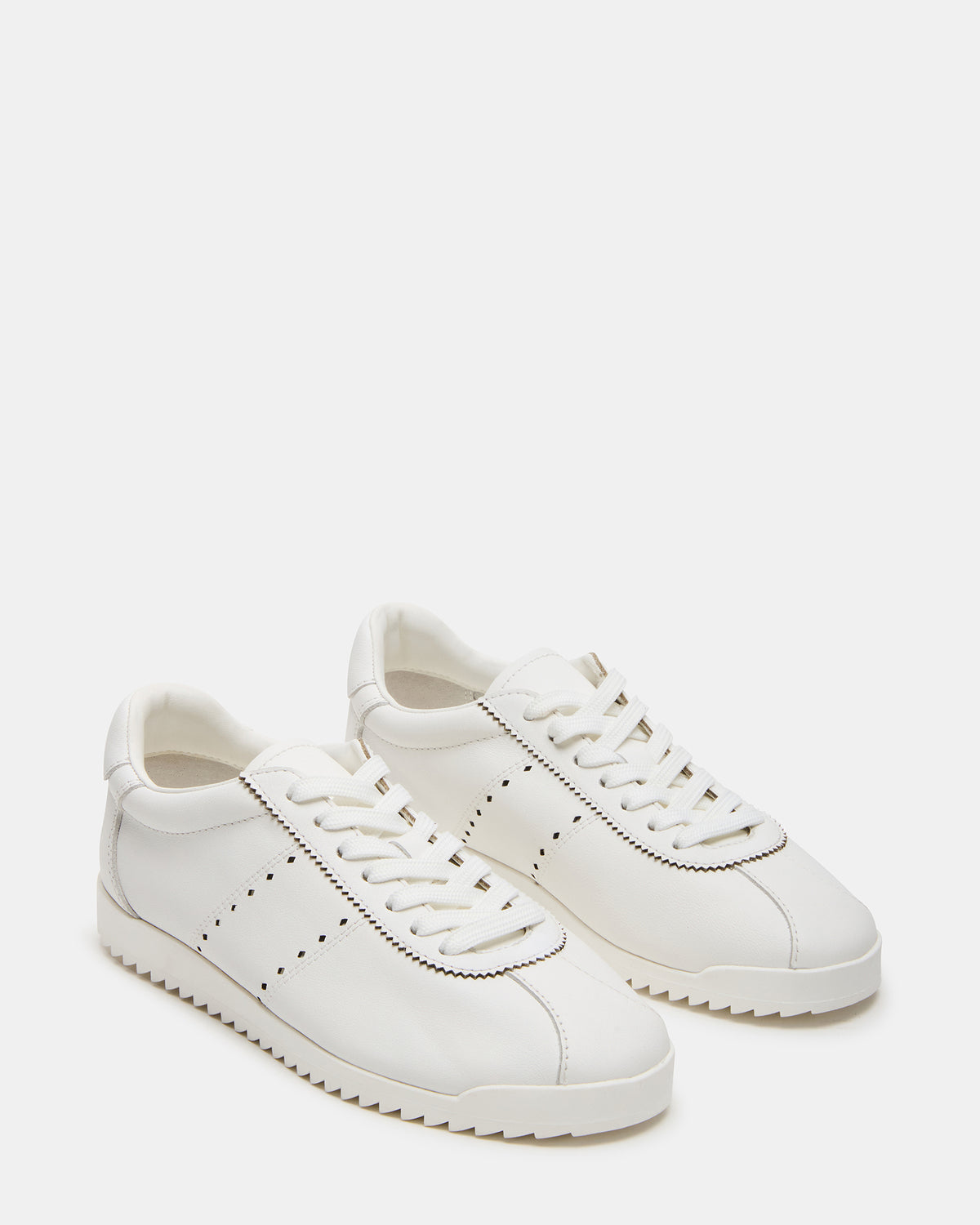 MIRAGE White Leather Women's Low-Top Sneaker | Steve Madden Deals