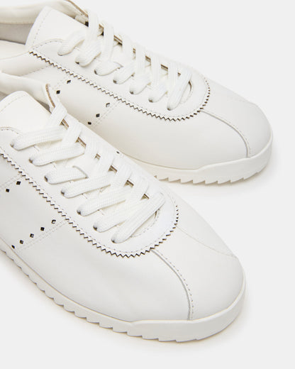 MIRAGE White Leather Women's Low-Top Sneaker | Steve Madden Deals