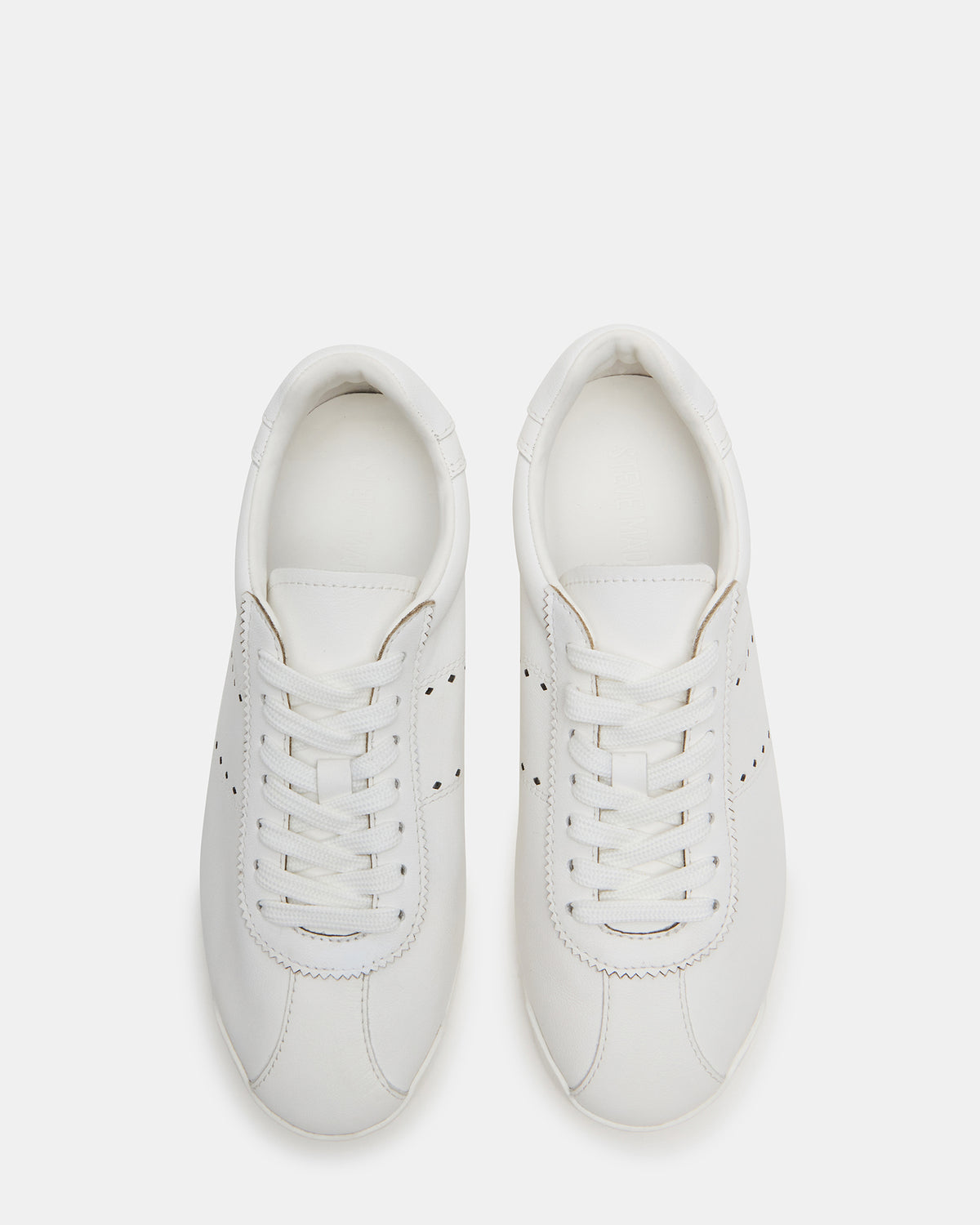 MIRAGE White Leather Women's Low-Top Sneaker | Steve Madden Deals