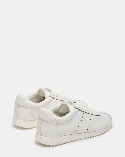 MIRAGE White Leather Women's Low-Top Sneaker | Steve Madden Deals