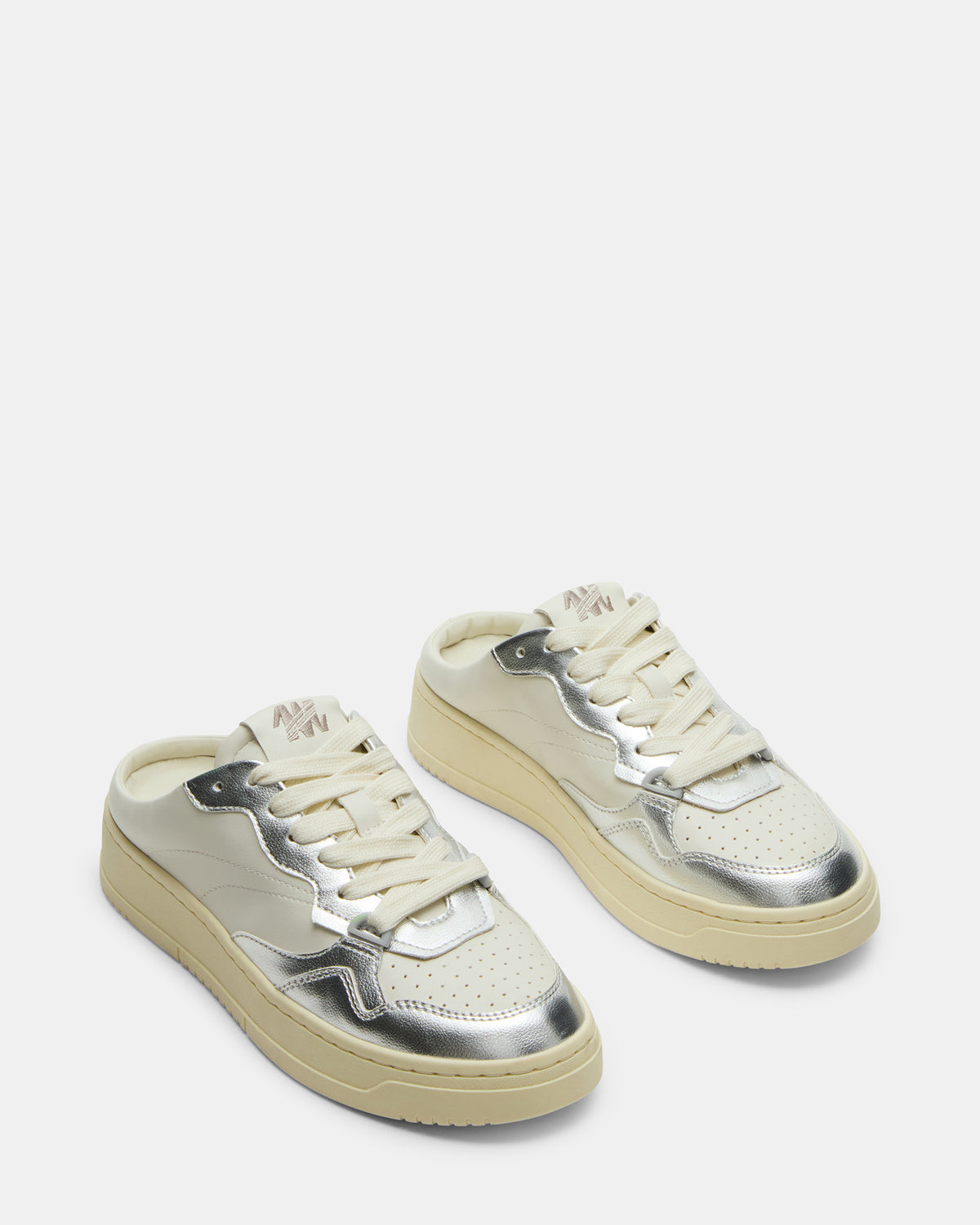JENSEN Silver Multi Slip-On Low-Top Mule Sneaker | Women's Sneakers | Steve Madden Best Seller