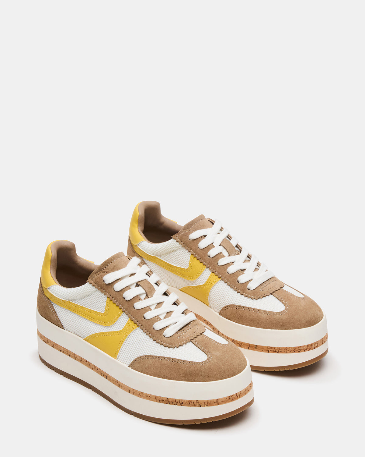 JUDGE Taupe Multi Platform Low-Top Lace-Up Women's Sneaker | Steve Madden Hot Sale