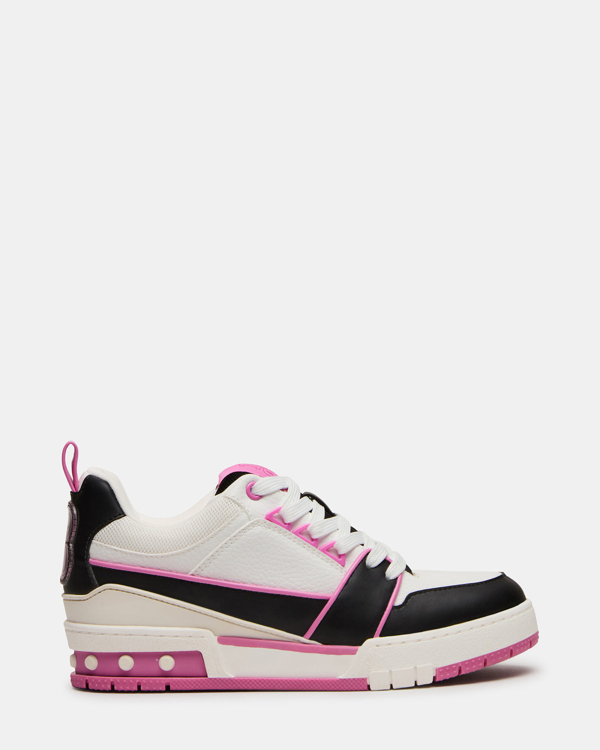 SKATER Black/Pink Low-Top Lace-Up Women's Sneaker | Steve Madden Popular