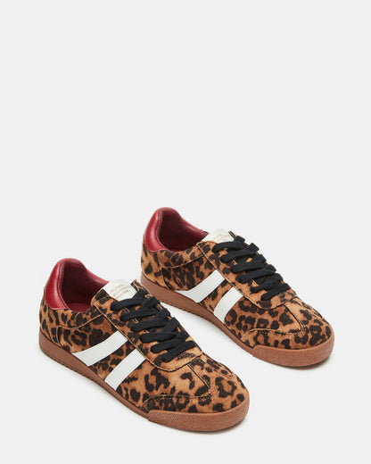 HUDSIN Leopard Women's Lace-Up Low-Top Sneaker | Steve Madden Signature