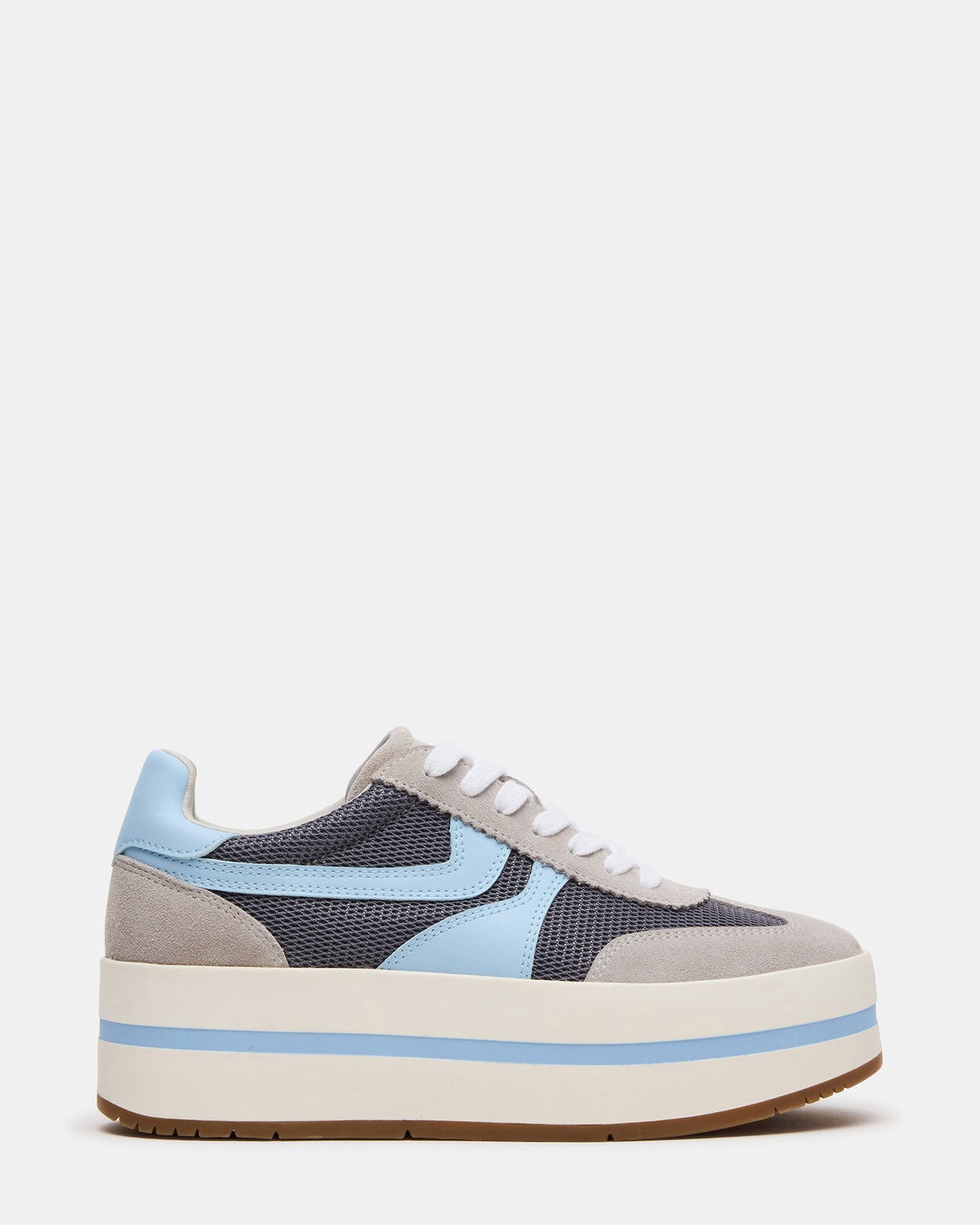JUDGE Grey Multi Platform Low-Top Lace-Up Women's Sneaker | Steve Madden New