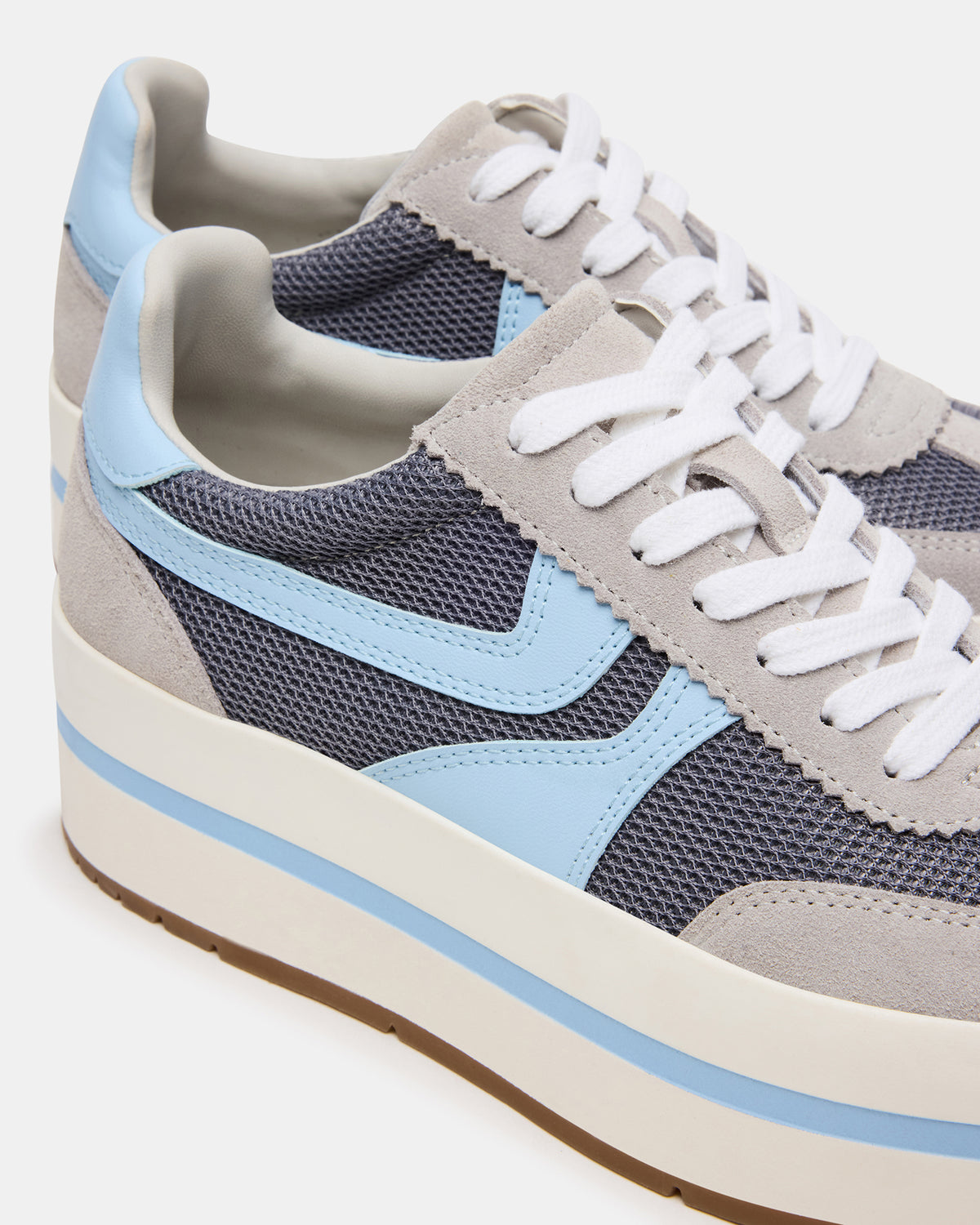 JUDGE Grey Multi Platform Low-Top Lace-Up Women's Sneaker | Steve Madden New