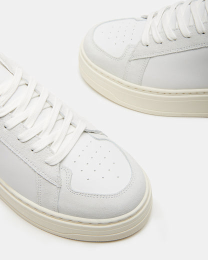 DOMINO White Leather Tonal Platform Sneaker | Women's Sneakers | Steve Madden Sale