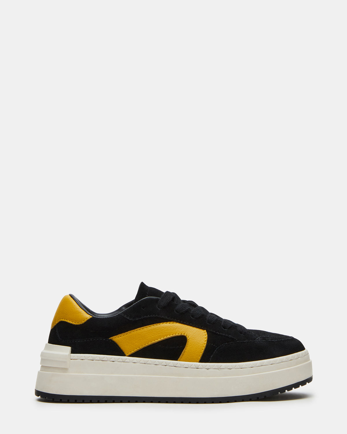 KICKFLIP Black Suede Platform Low-Top Sneaker | Women's Sneakers | Steve Madden Trending