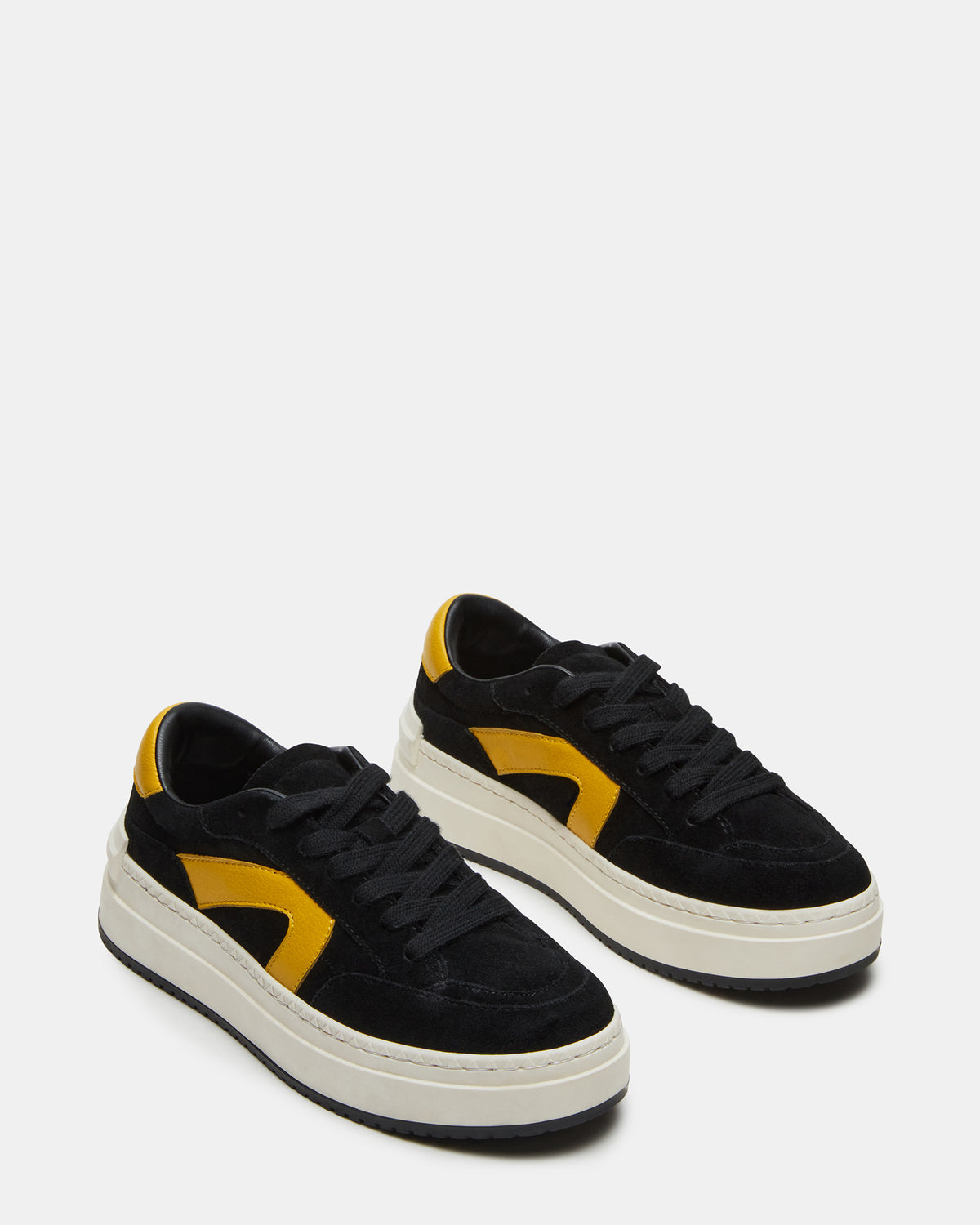 KICKFLIP Black Suede Platform Low-Top Sneaker | Women's Sneakers | Steve Madden Trending