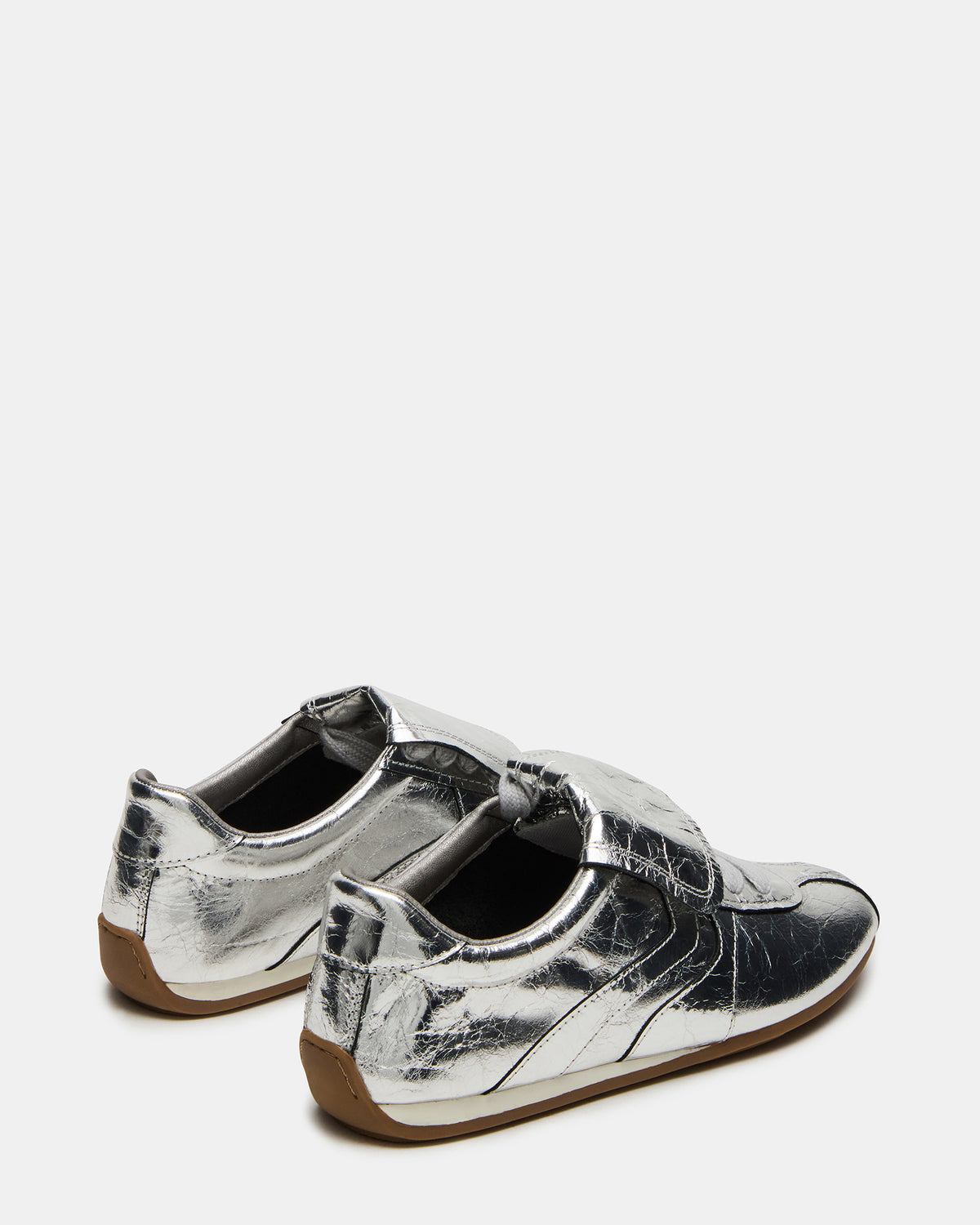 MOBILITY SIlver Leather Women's Low-Top Lace-Up Sneaker | Steve Madden Premium