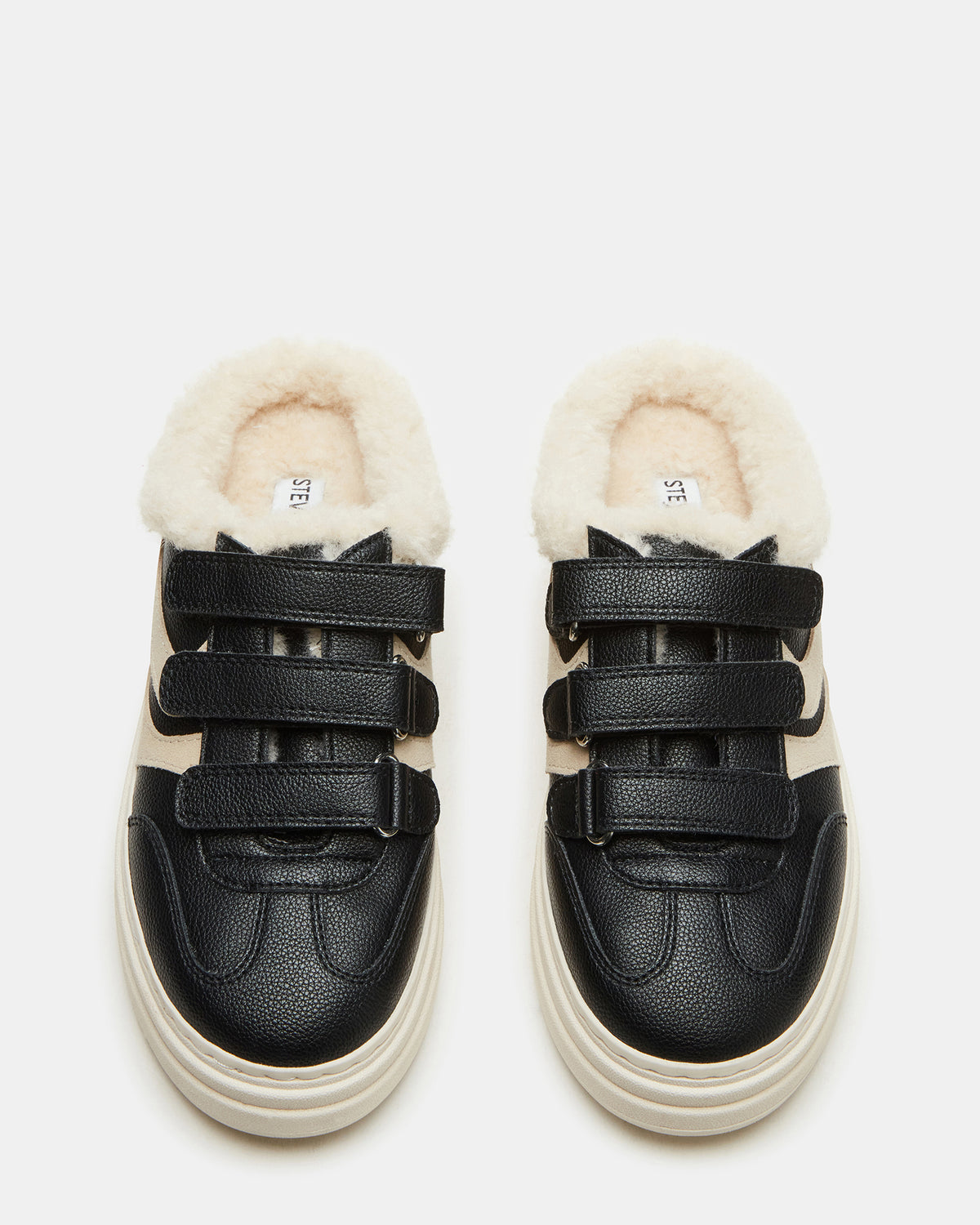 DASHER Black Low-Top Faux Fur Slip-On Sneaker | Women's Sneakers | Steve Madden Special Offer