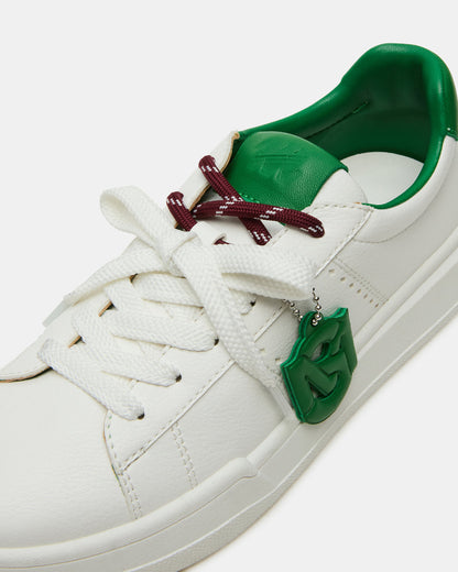 MARVIN White/Green Low-Top Lace-Up Women's Sneaker | Steve Madden Top Pick