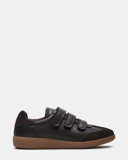 MOMENTUM Brown Suede Velcro Low-Top Women's Sneakers | Steve Madden Essential