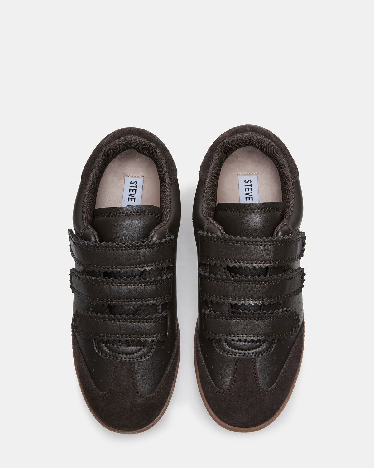 MOMENTUM Brown Suede Velcro Low-Top Women's Sneakers | Steve Madden Essential