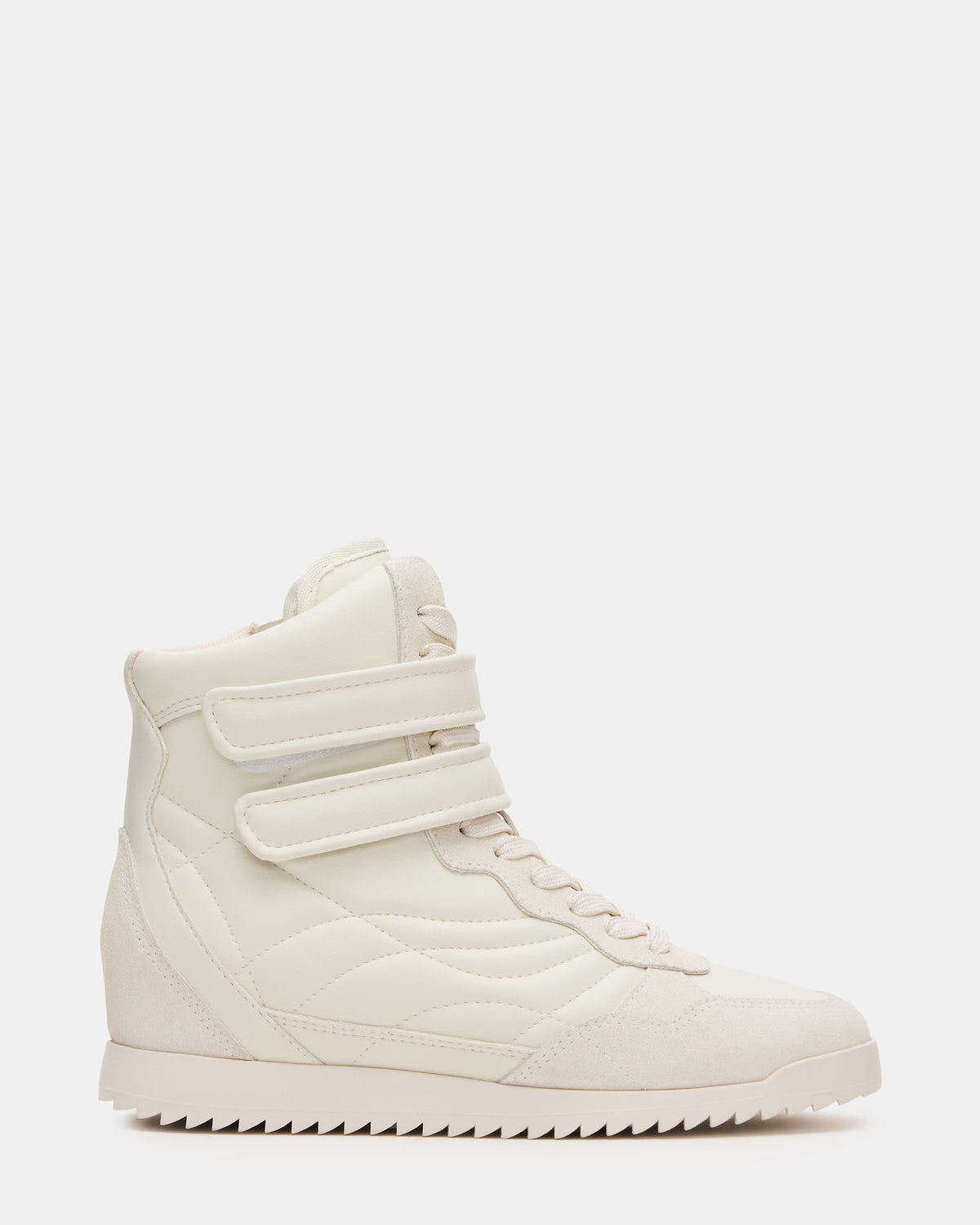 LIFTOFF White Leather Lace-Up High-Top Sneaker | Steve Madden Signature