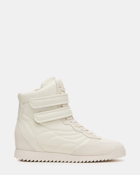 LIFTOFF White Leather Lace-Up High-Top Sneaker | Steve Madden Signature