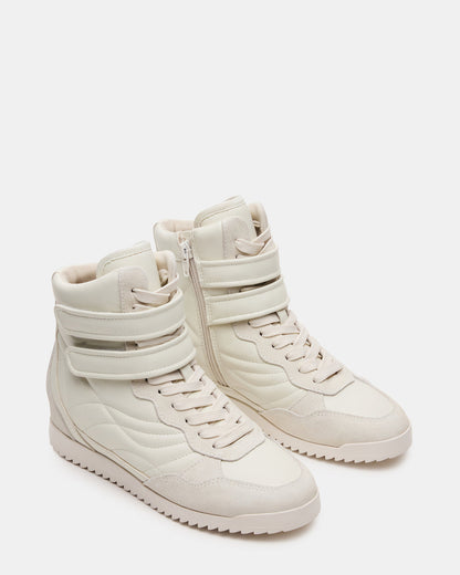 LIFTOFF White Leather Lace-Up High-Top Sneaker | Steve Madden Signature
