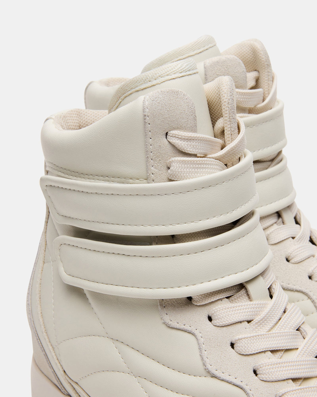 LIFTOFF White Leather Lace-Up High-Top Sneaker | Steve Madden Signature
