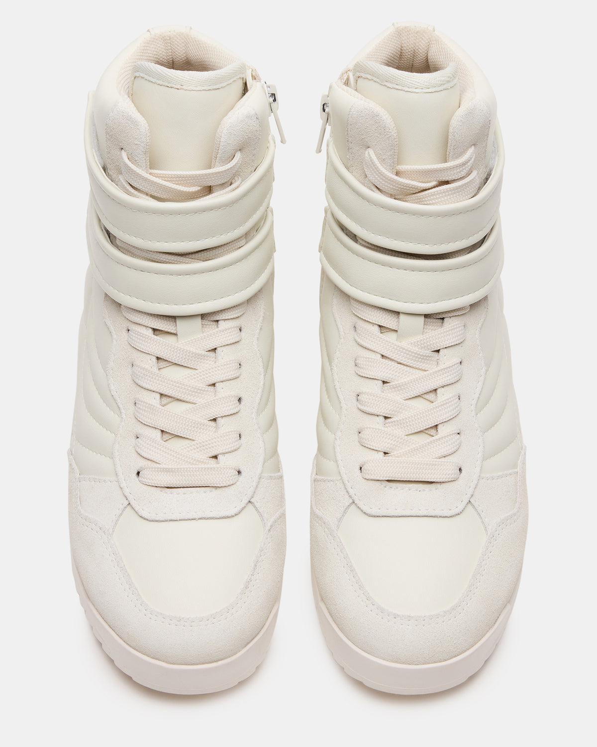 LIFTOFF White Leather Lace-Up High-Top Sneaker | Steve Madden Signature