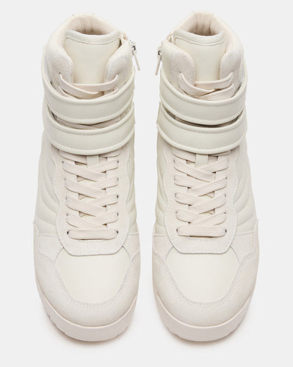 LIFTOFF White Leather Lace-Up High-Top Sneaker | Steve Madden Signature